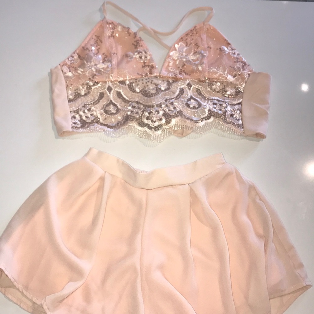 NWOT Blush bralette and short set 🌸